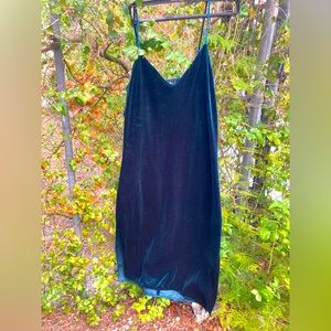 Velvet V-neck slip dress